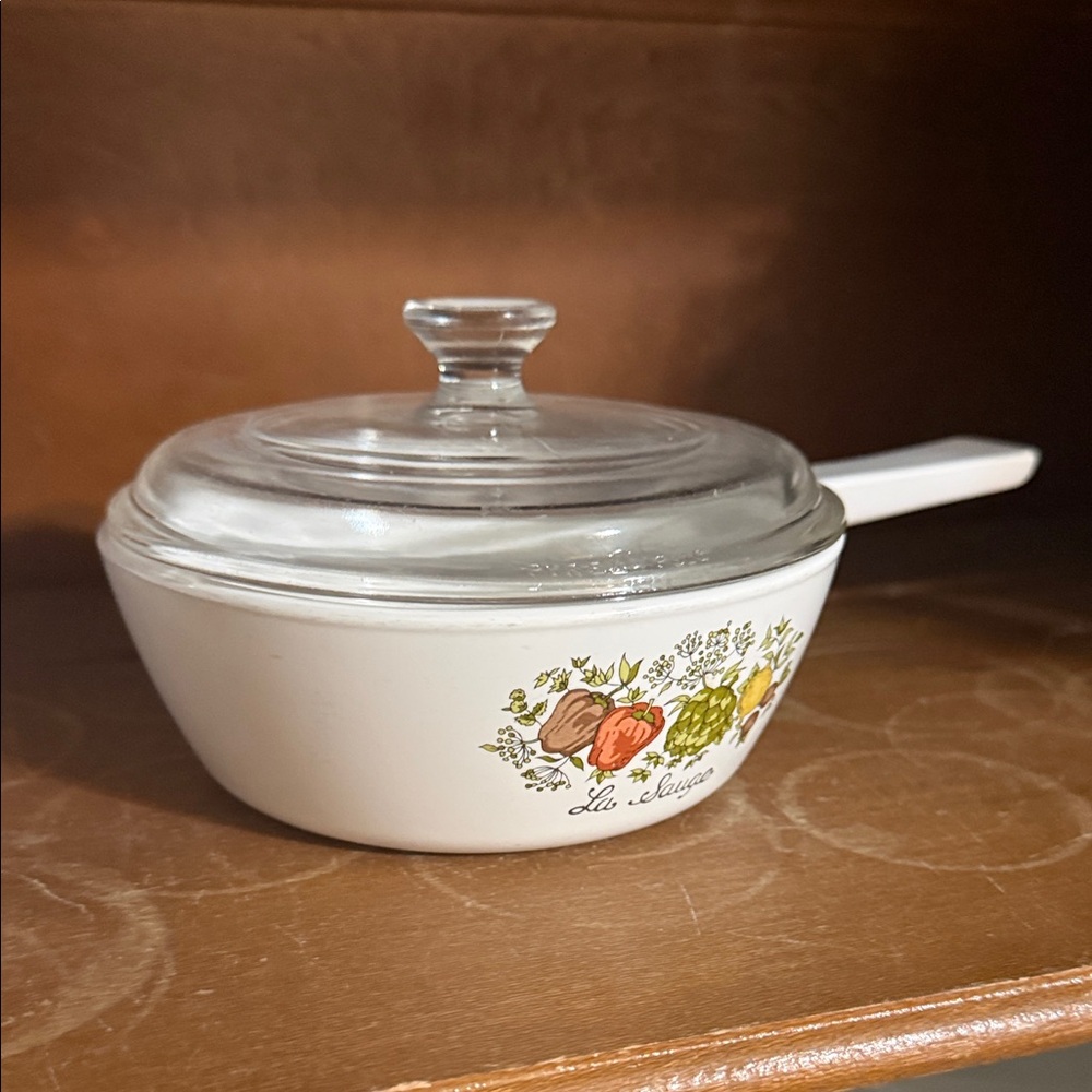 Glass Lid White Ceramic Saucepan